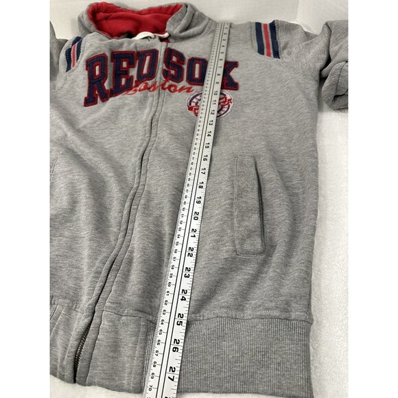 Y2K RED SOX  FULL ZIP HOODIE MAN L/G GENUINE MERCHANDISE G111 SPORTS GRAY SEWN - Picture 15 of 16